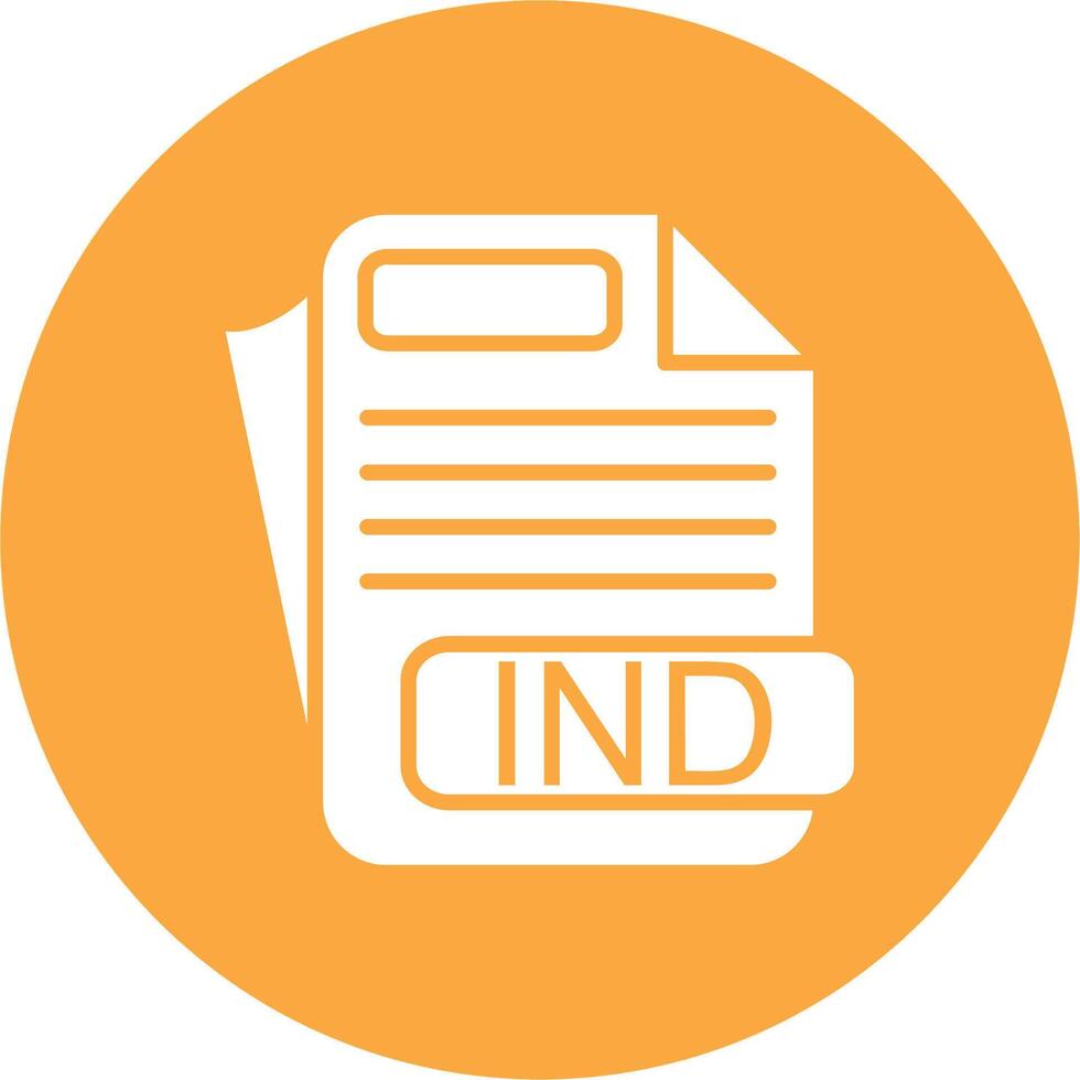 IND File Format Subtle Shadow Icon vector