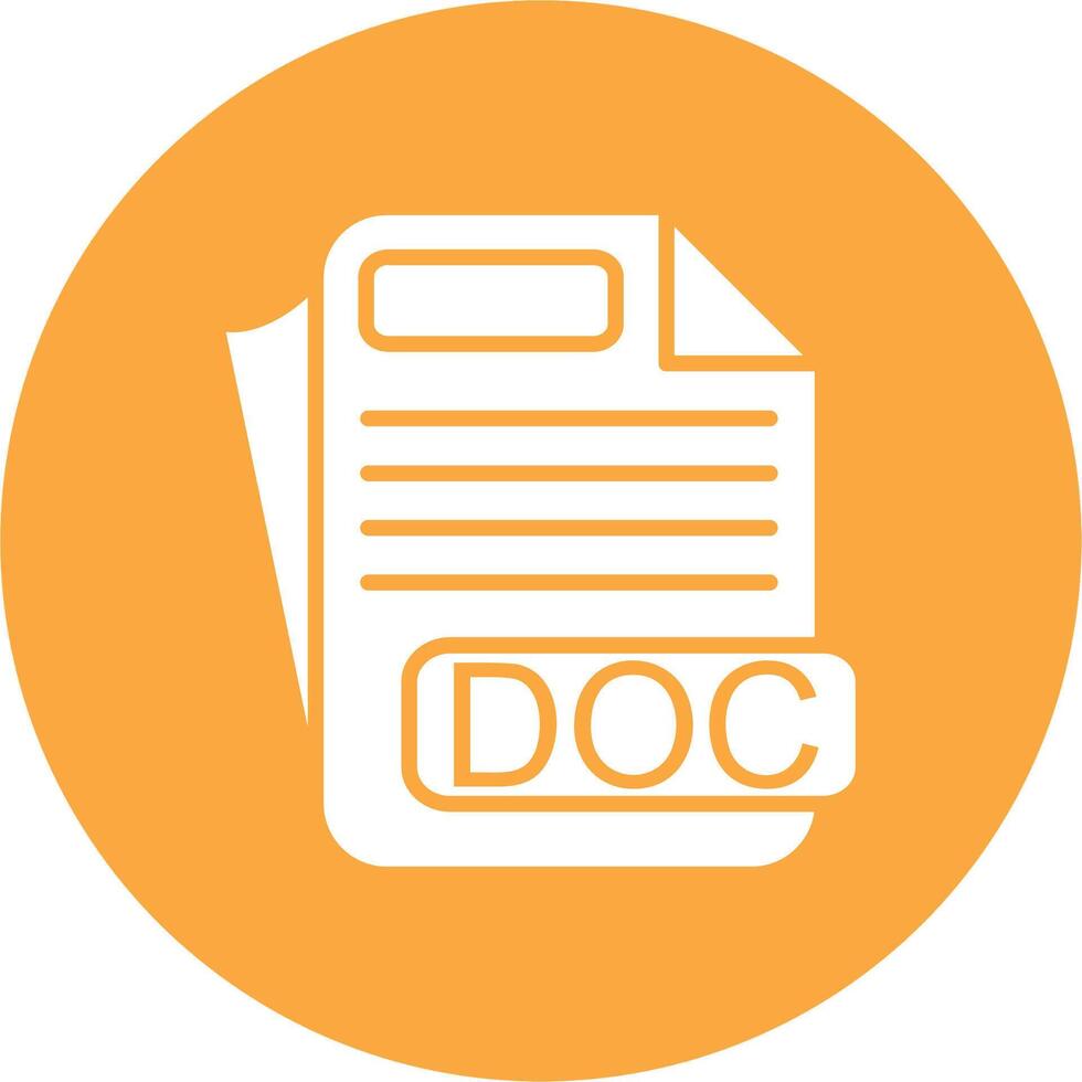 DOC File Format Bright Flat Element vector