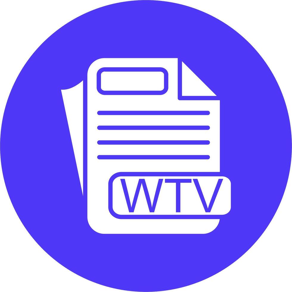 WTV File Format Clean Grid Icon vector