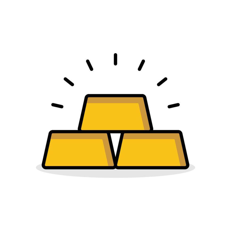 Blinking gold bar icon isolated flat design. vector