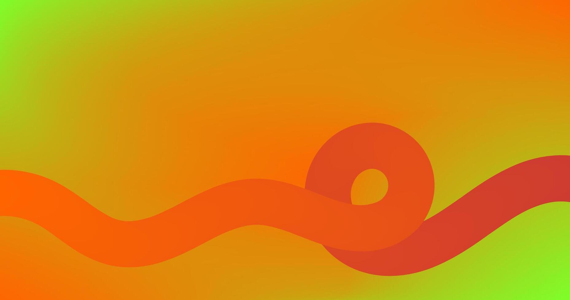 Fluid Gradient abstract background with wavy lines in orange, yellow and green colors vector