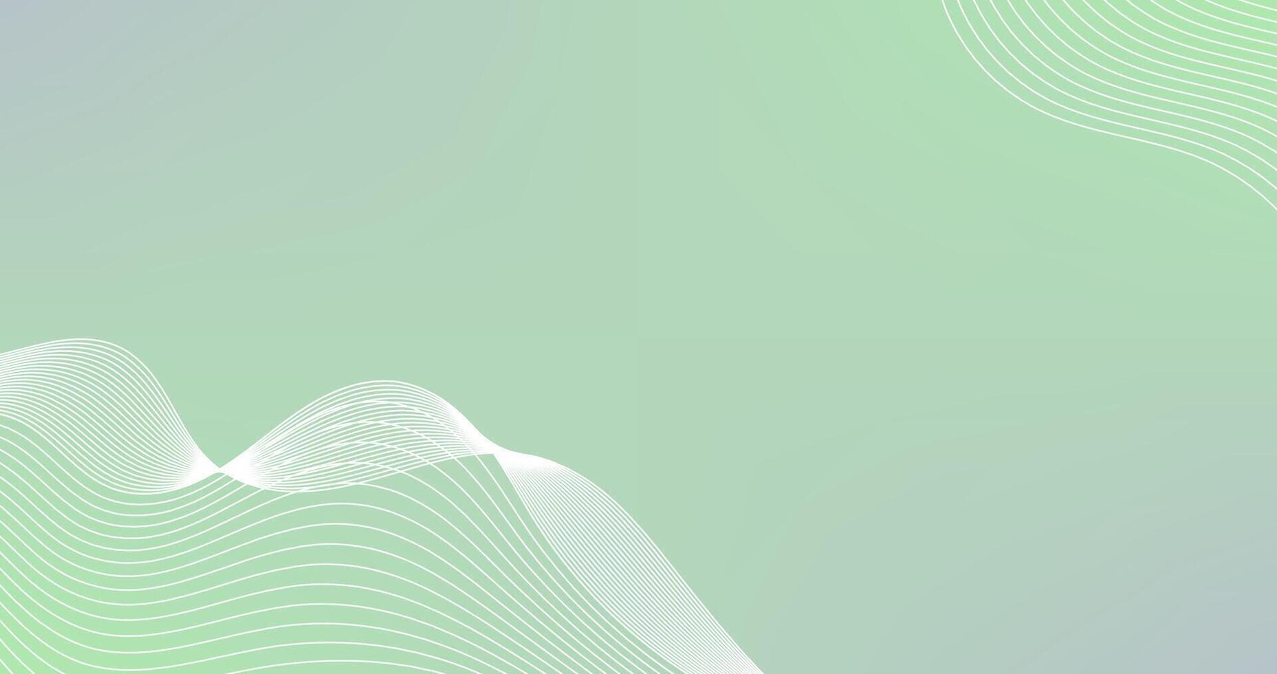 wavy lines on Gradient Abstract background with in green colors illustration. vector