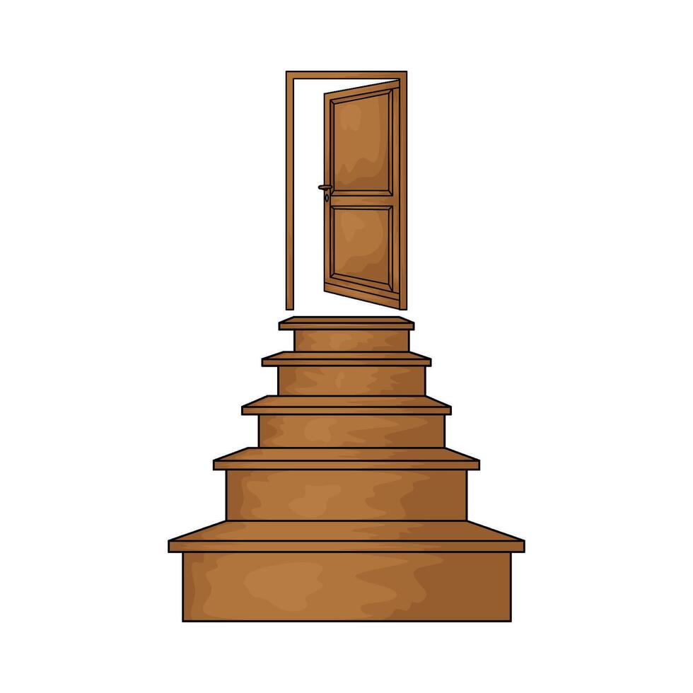 Modern wooden ladder vector