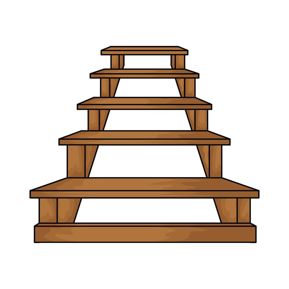 wood stair illustration vector