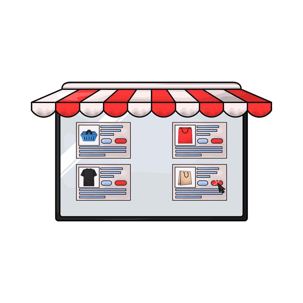 product display on the marketplace vector