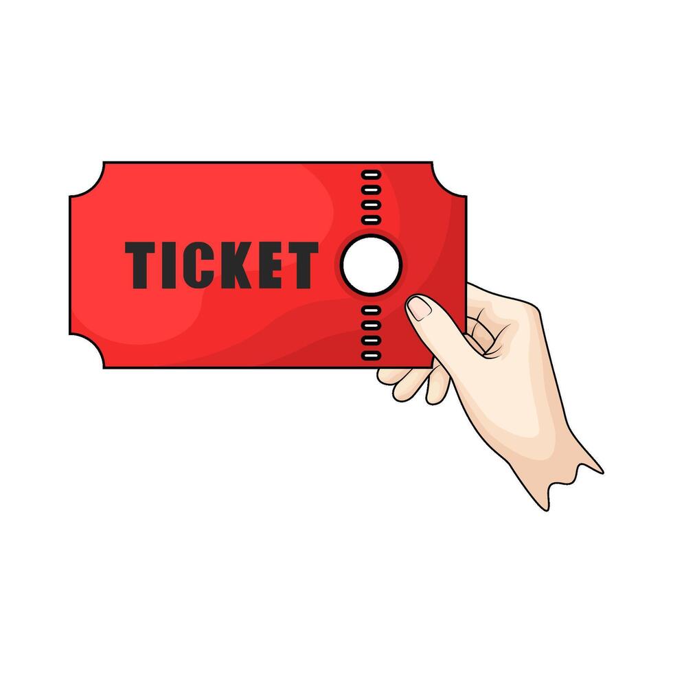 ticket on hand vector