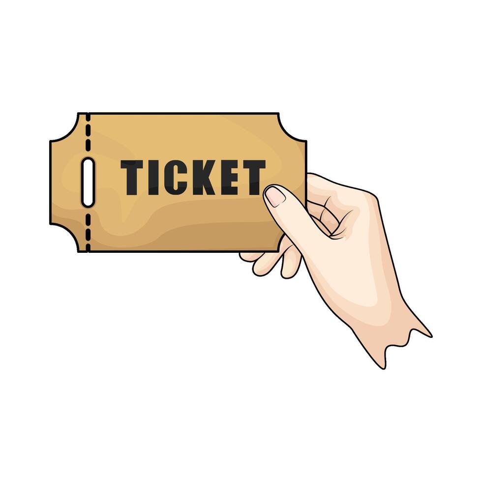 ticket on hands illustration vector