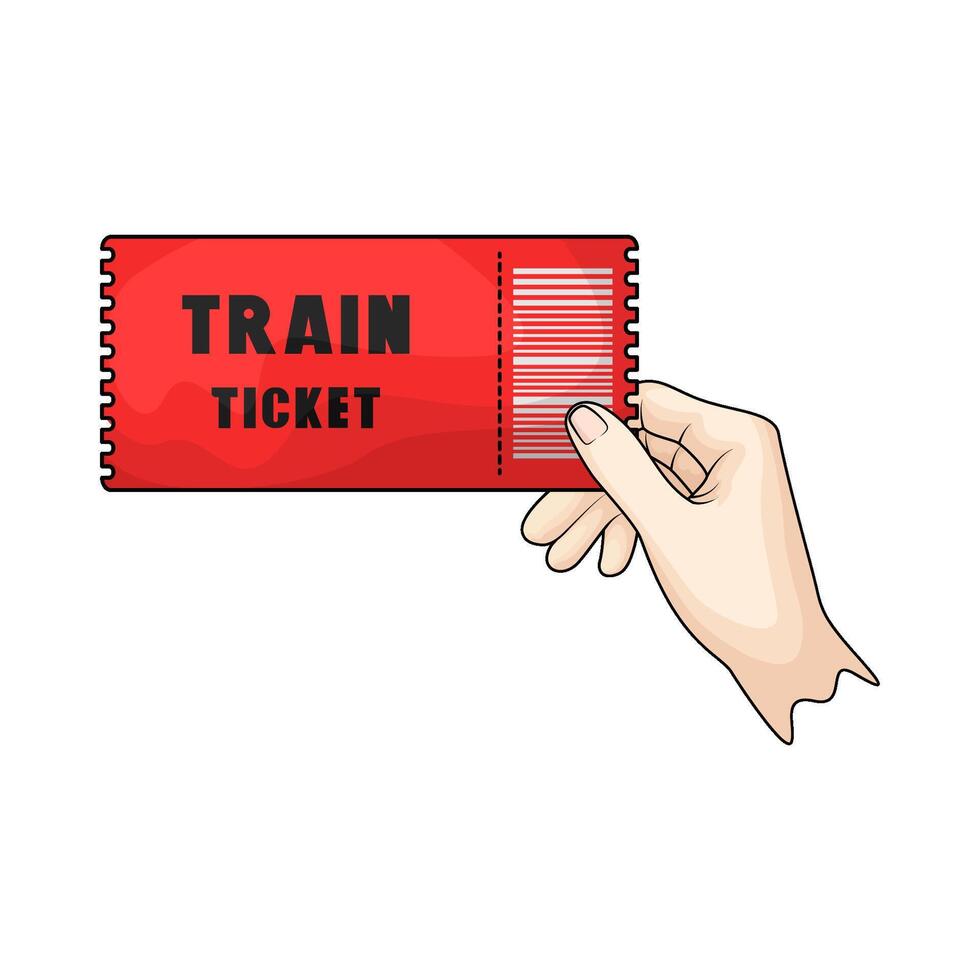 train red ticket vector