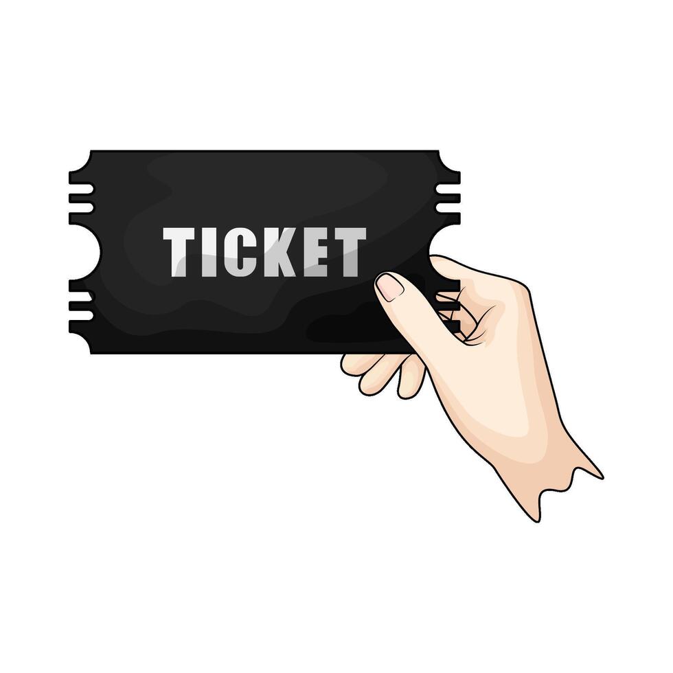 illustration of ticket on hands vector