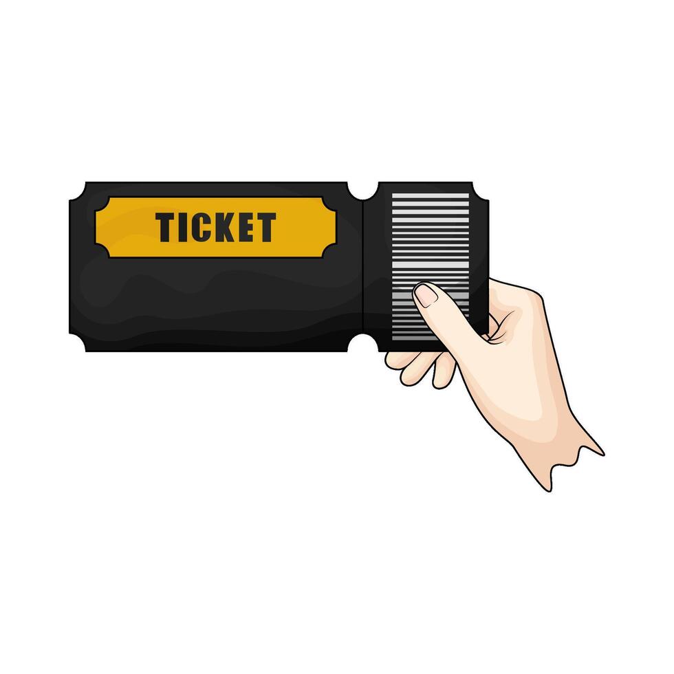ticket on hands vector