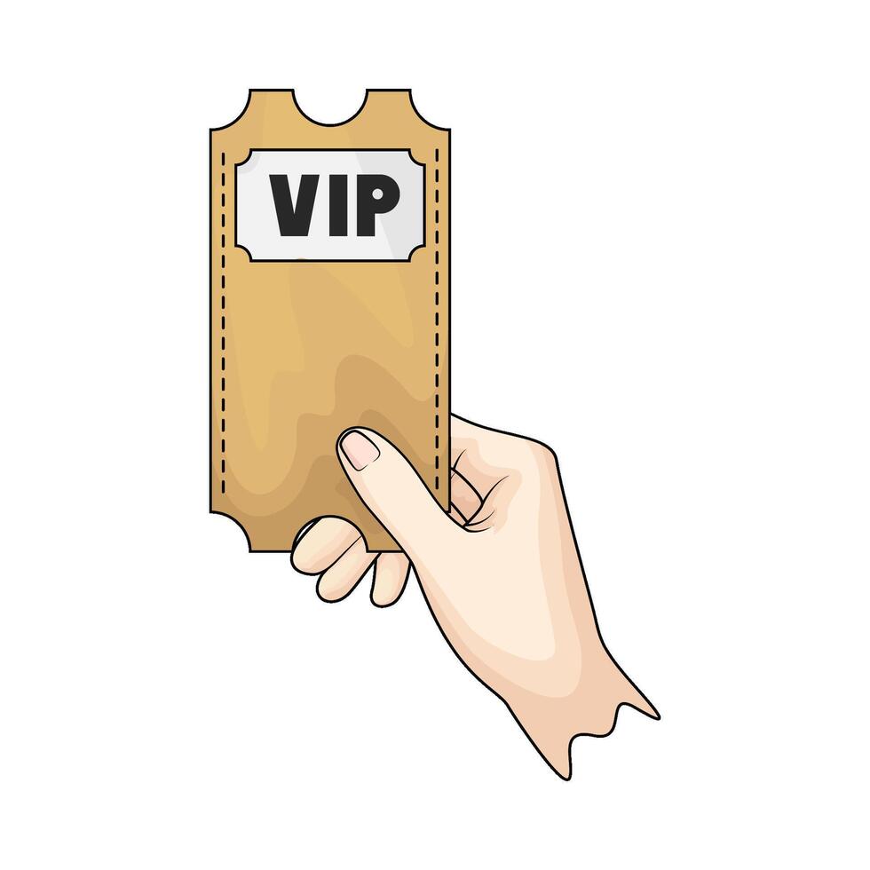 hand holding vip tickets vector