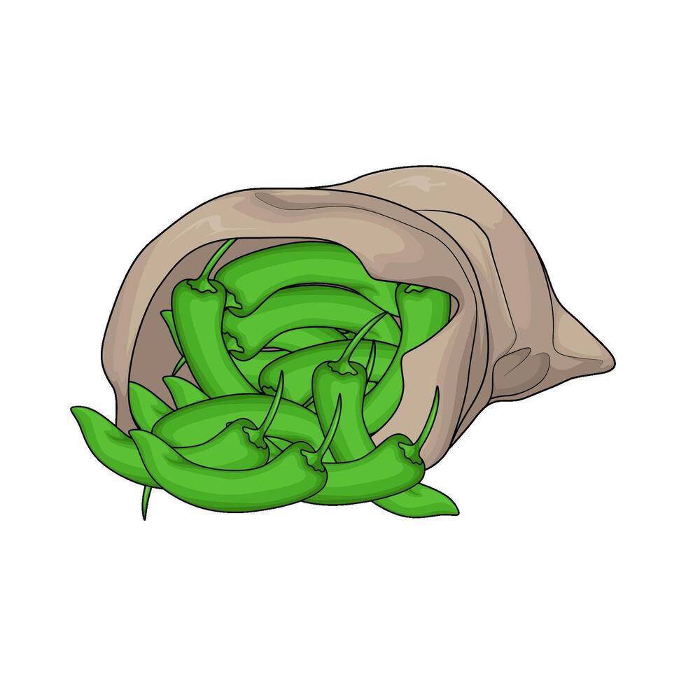sack of green chilies vector