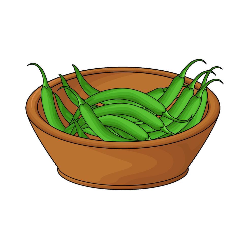 illustration of bowl of green chili vector