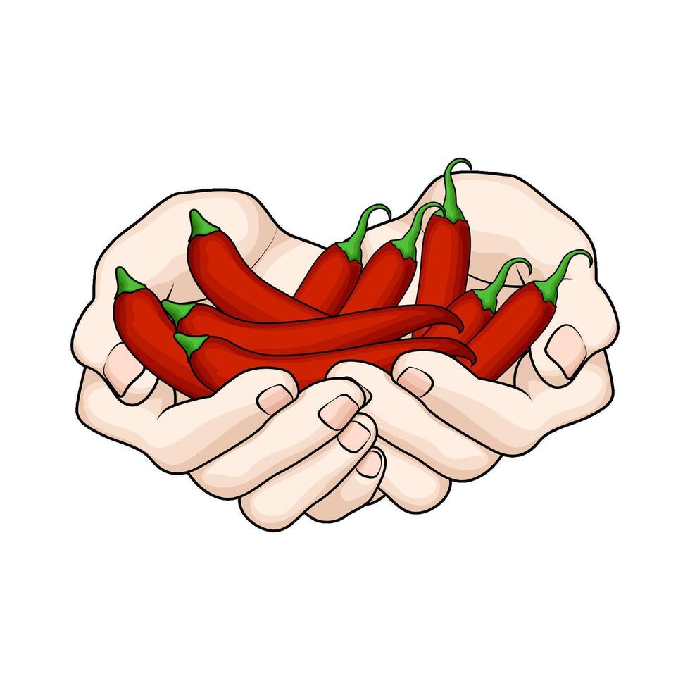 chili in hand vector