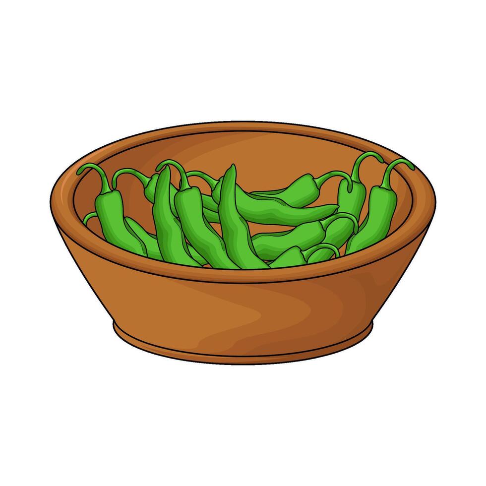 bowl of green chili vector