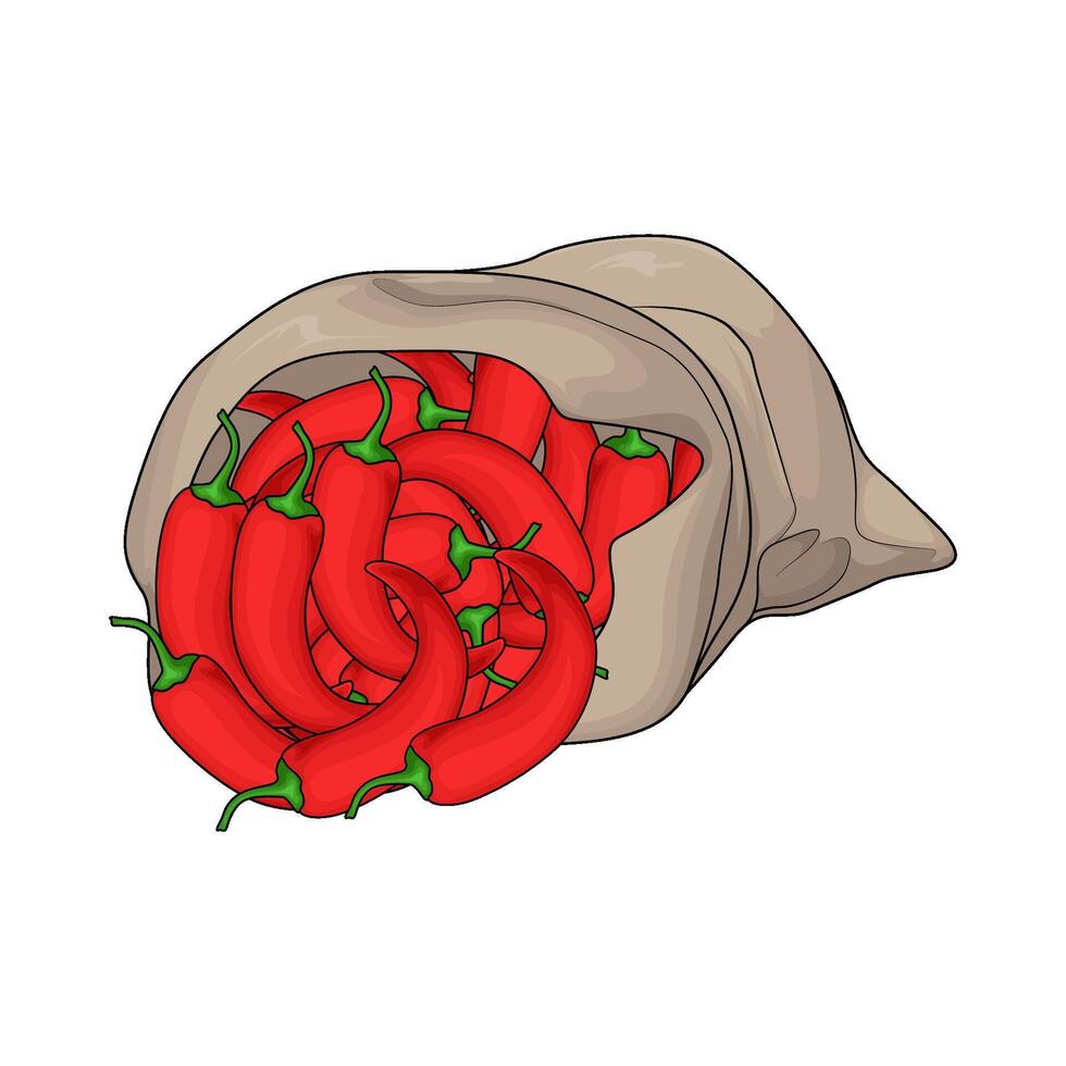 sack of red chilies vector