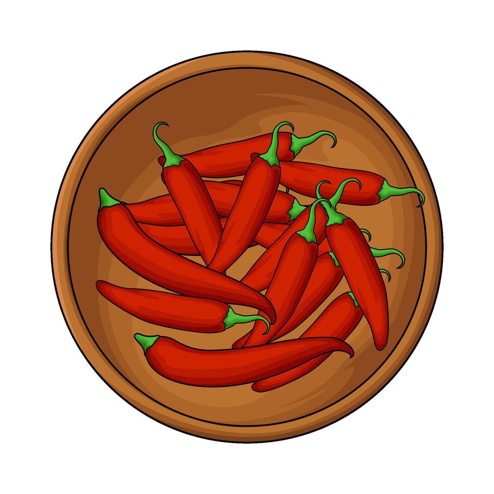 red chili pepper in bowl vector
