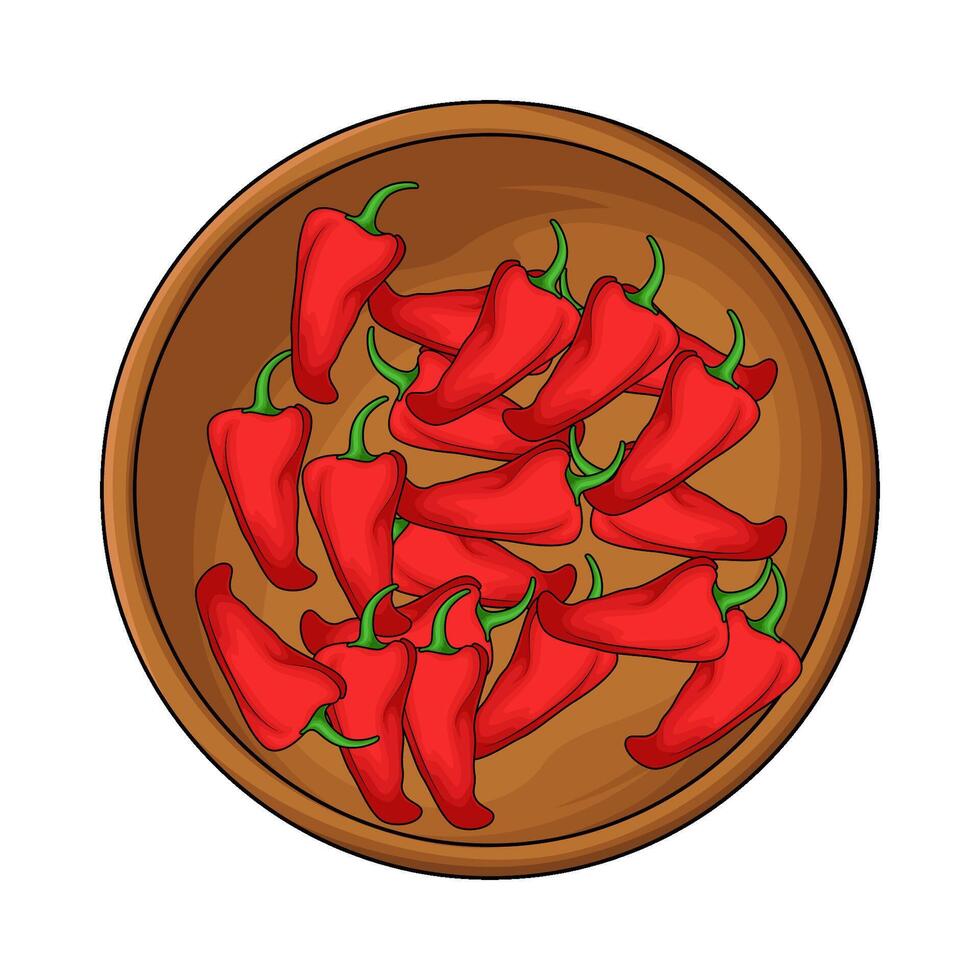 red chili in bowl vector