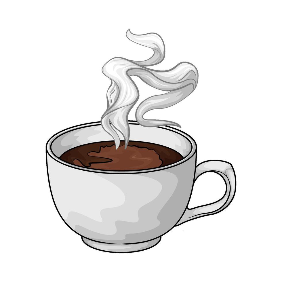 smoky coffee cup vector