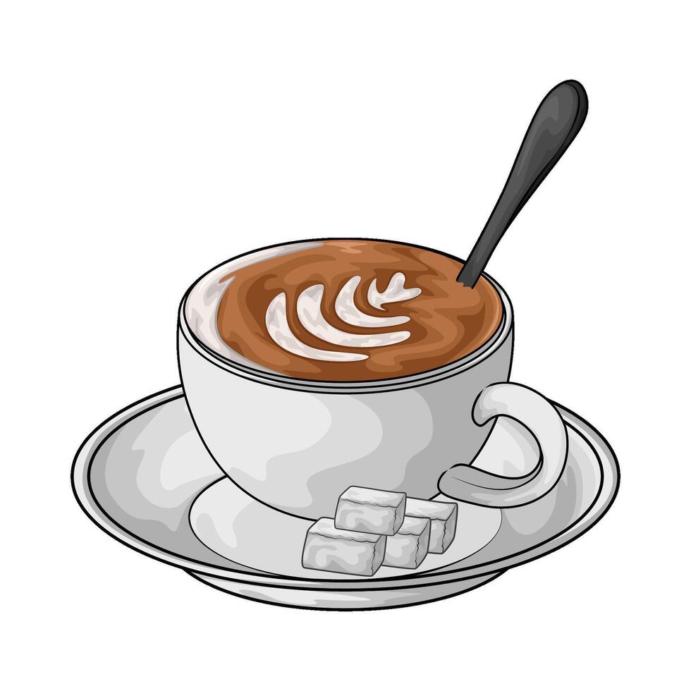 illustration of latte coffee vector