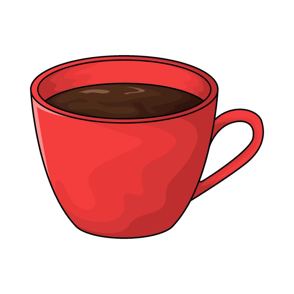 coffee in a red cup vector