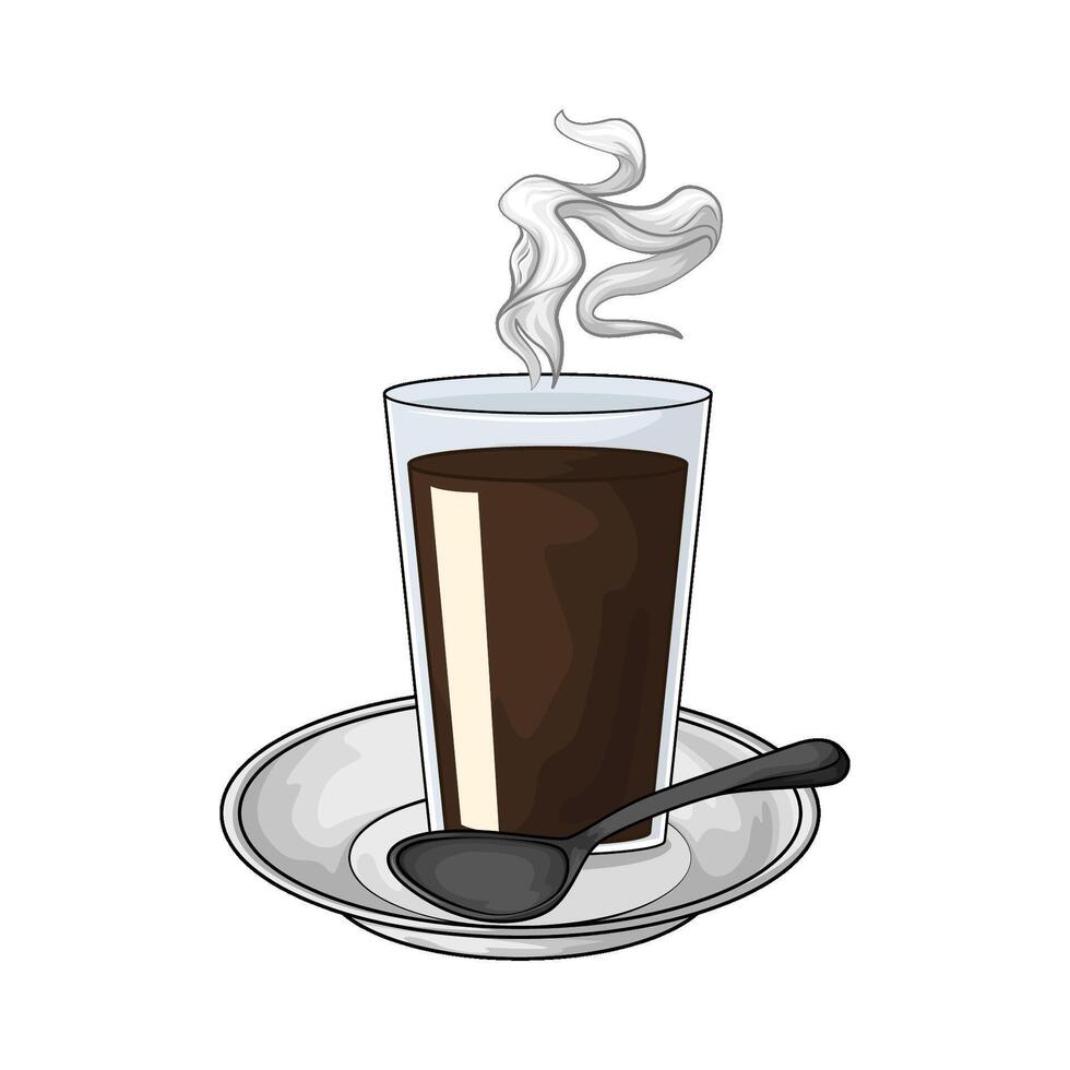 smoky black coffee vector