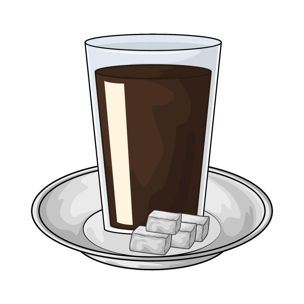 illustration of coffee with sugar cubes vector