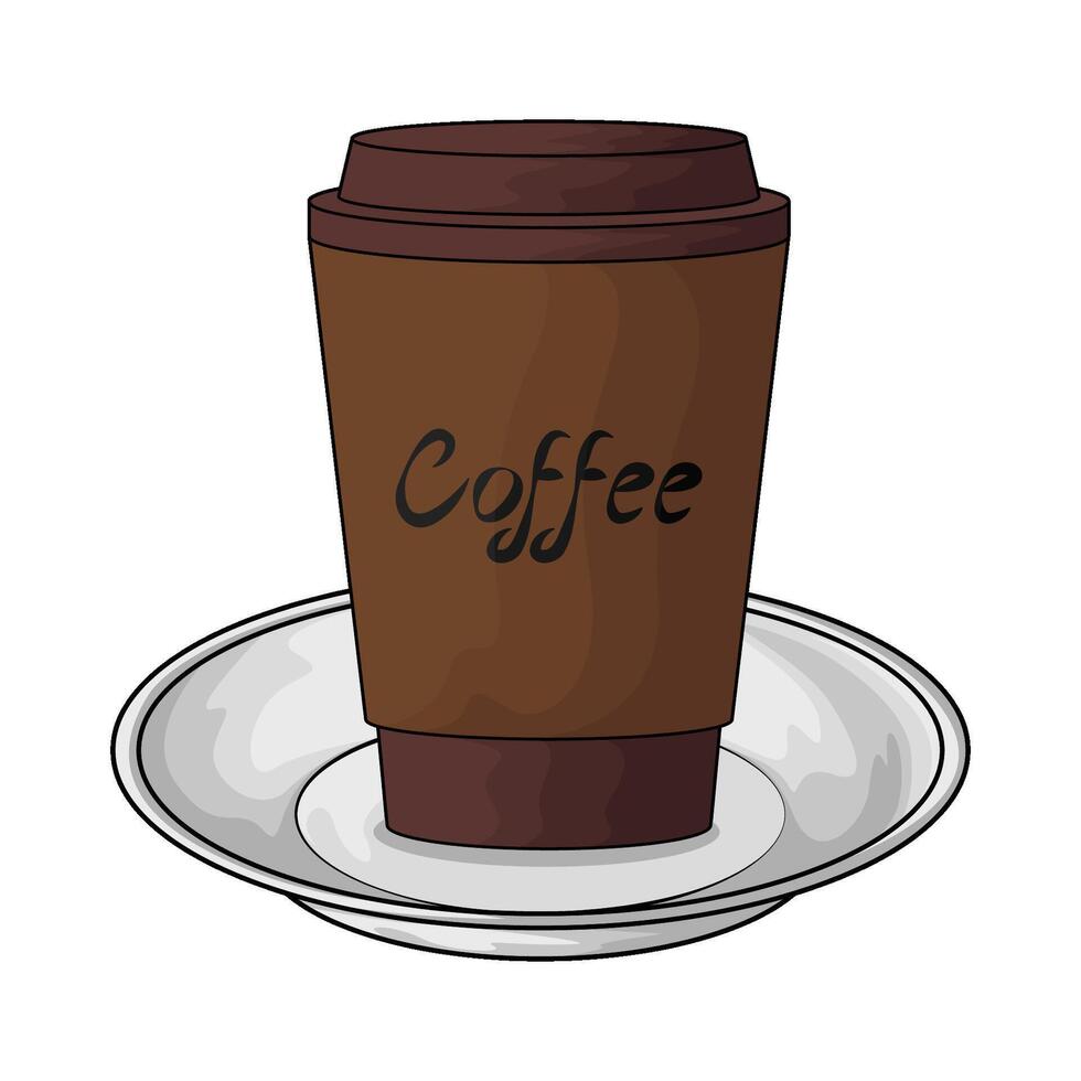illustration of hot coffee cups vector