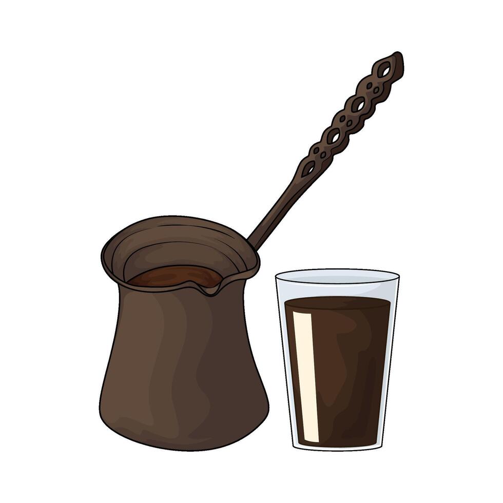 coffee with cezve vector