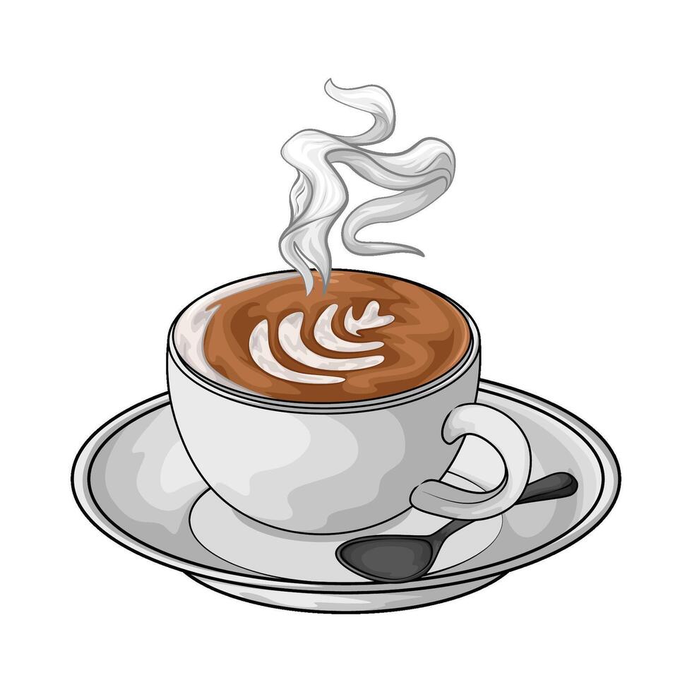 Hot Coffee Latte illustration vector