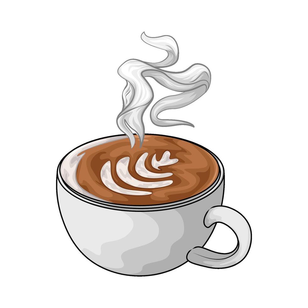 illustration of Hot Coffee Latte vector