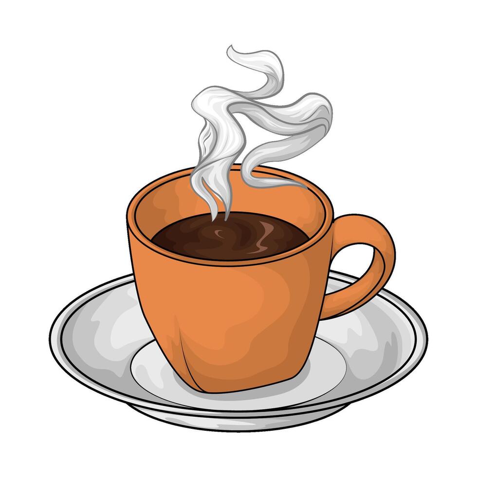 smoky hot coffee vector