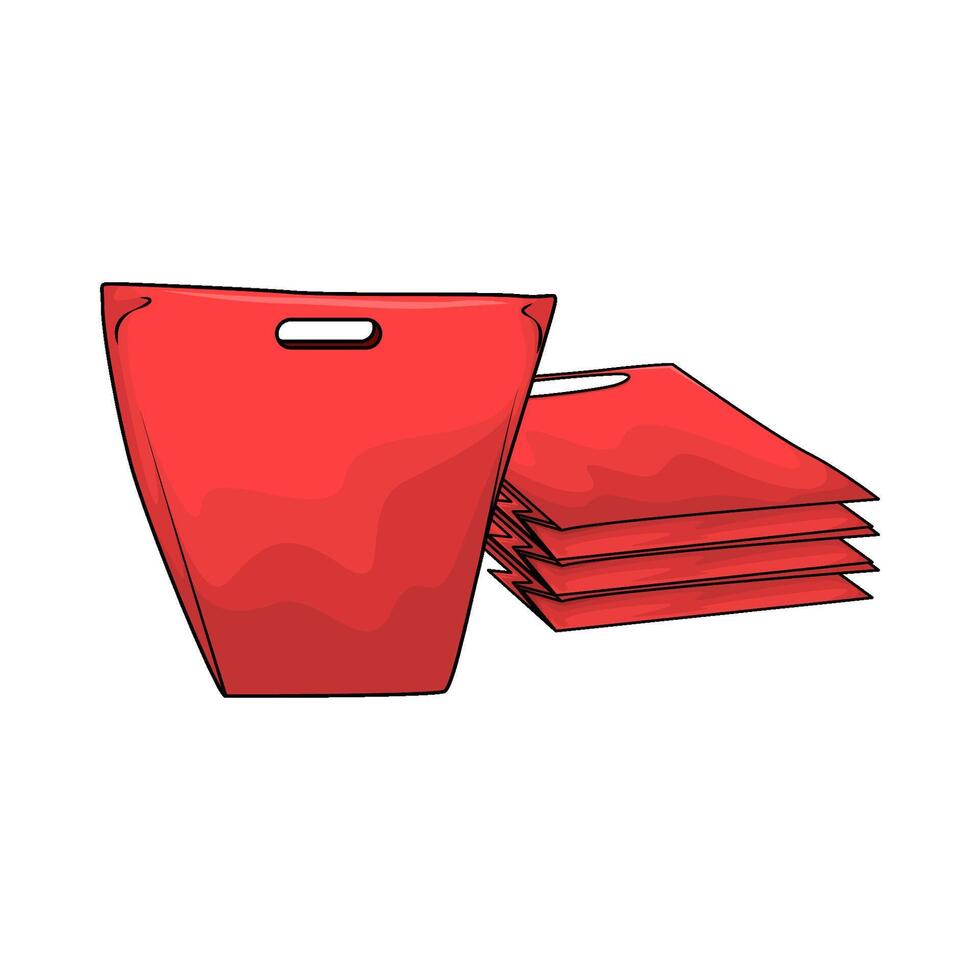 red paper bag vector