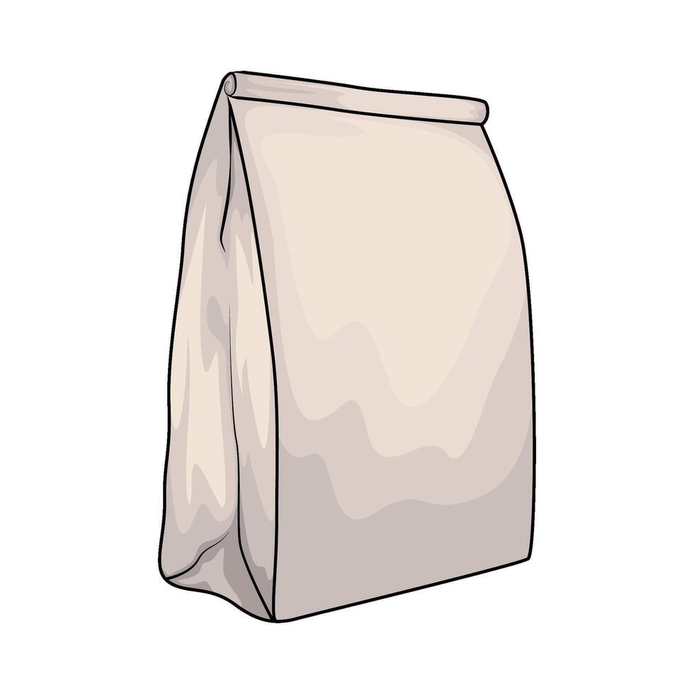 illustration of white paper bag vector