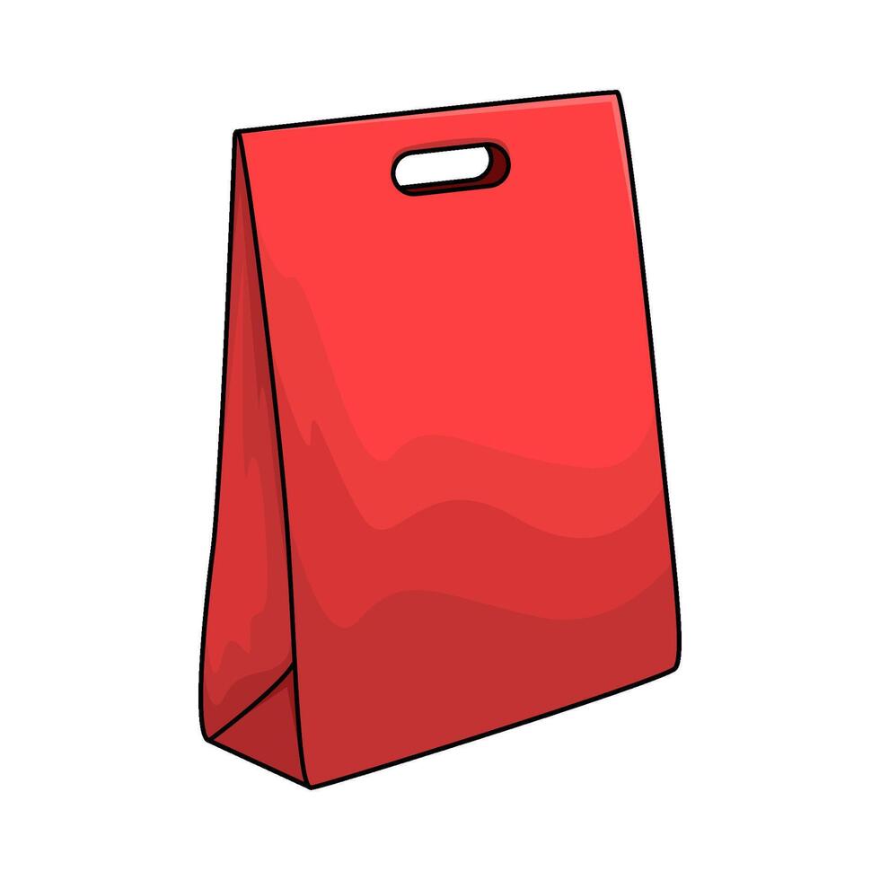 red paper bag illustration vector
