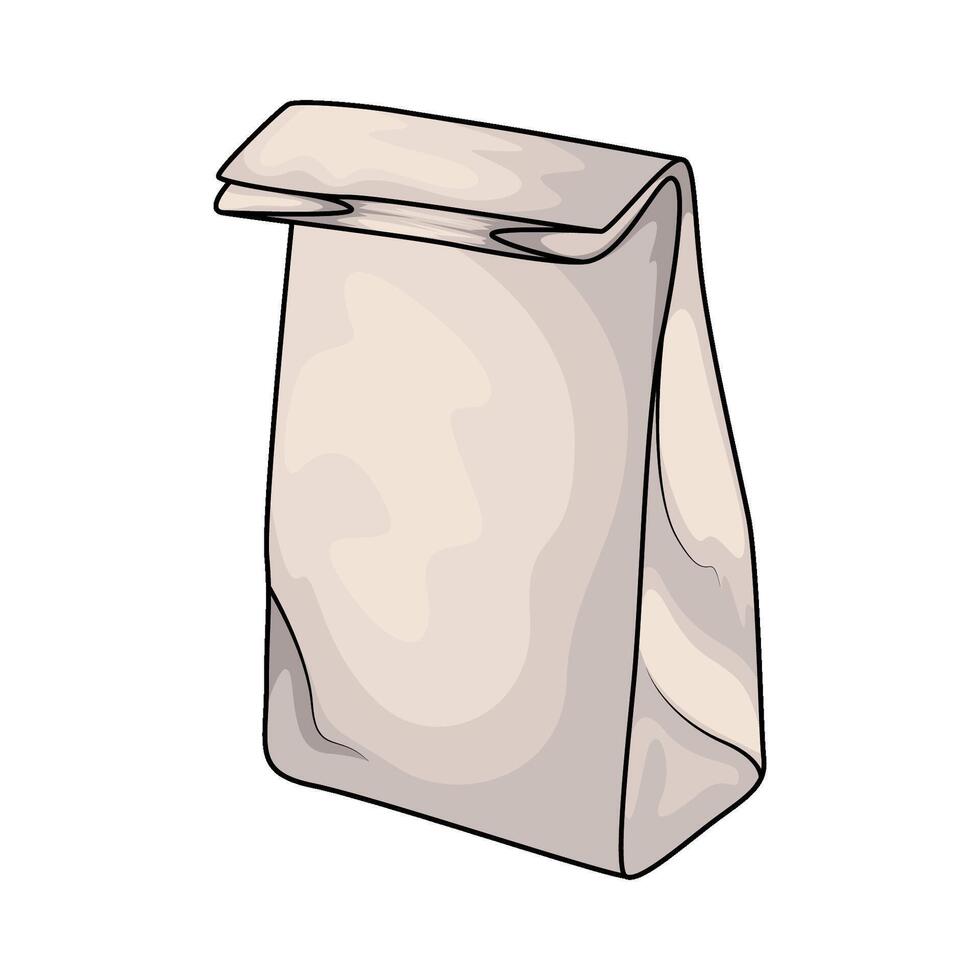 white paper bag illustration vector