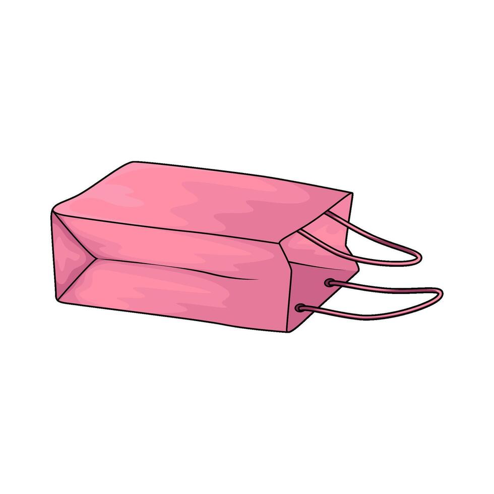 empty pink paper bag vector