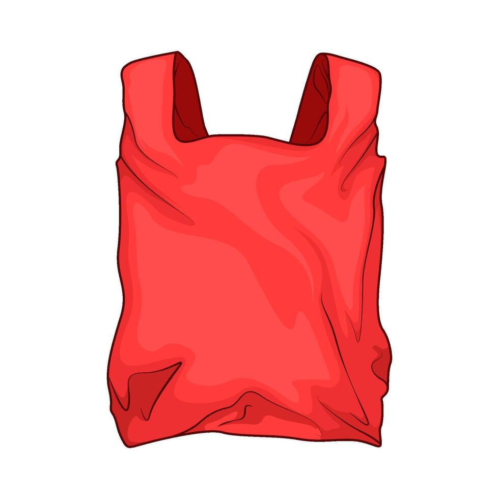 illustration of empty red plastic bag vector