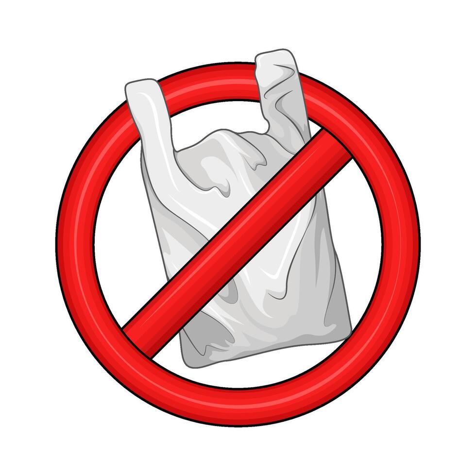 ban on the use of plastic bags vector