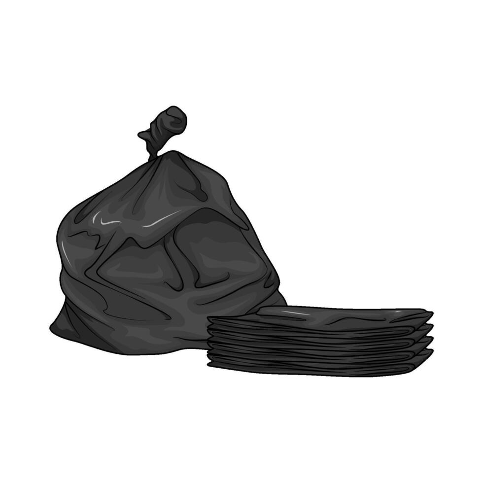 black plastic bag vector