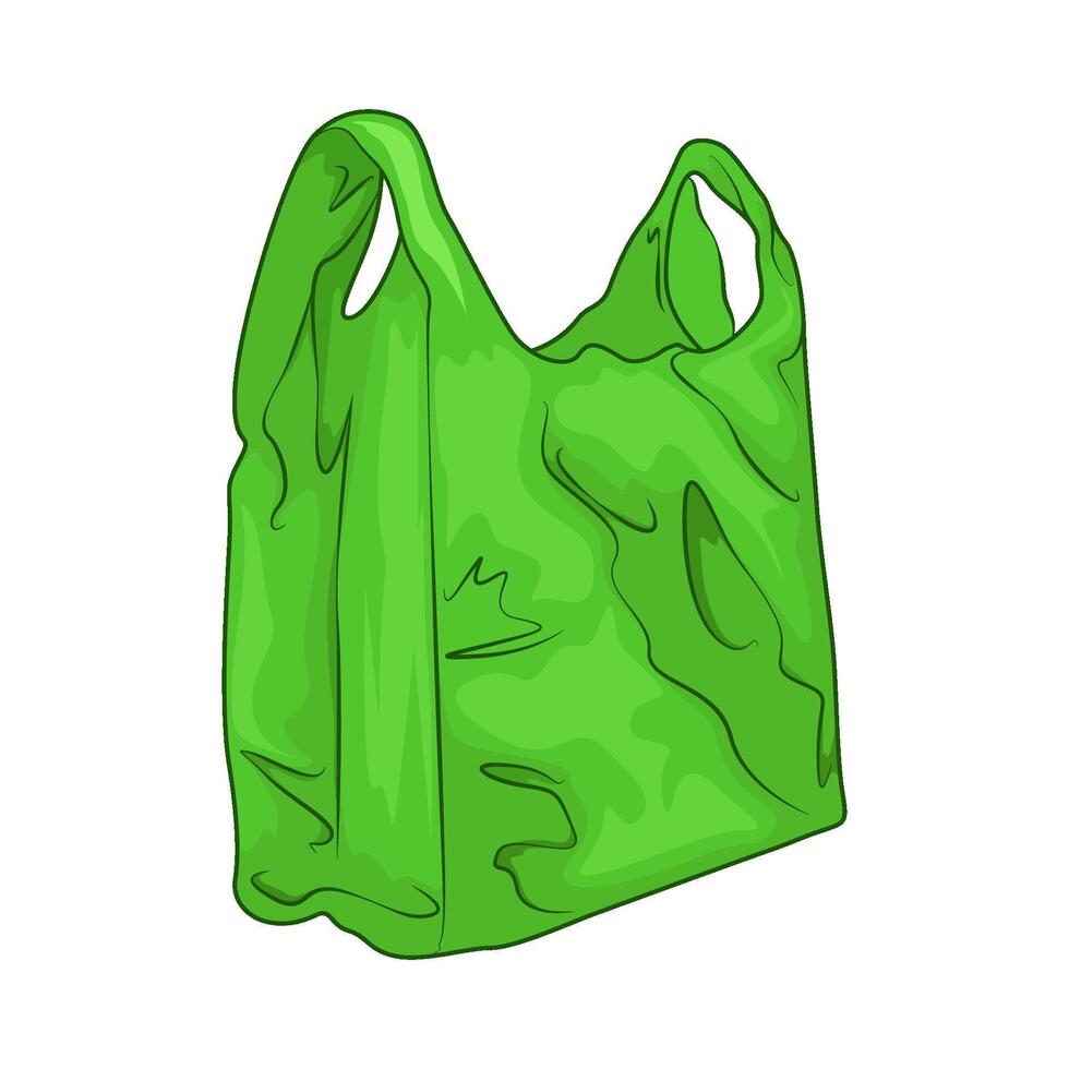 empty gren plastic bag illustration vector