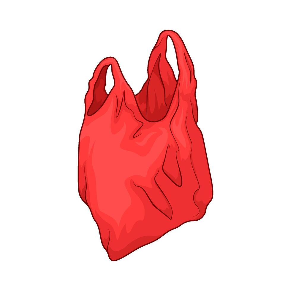empty red plastic bag vector