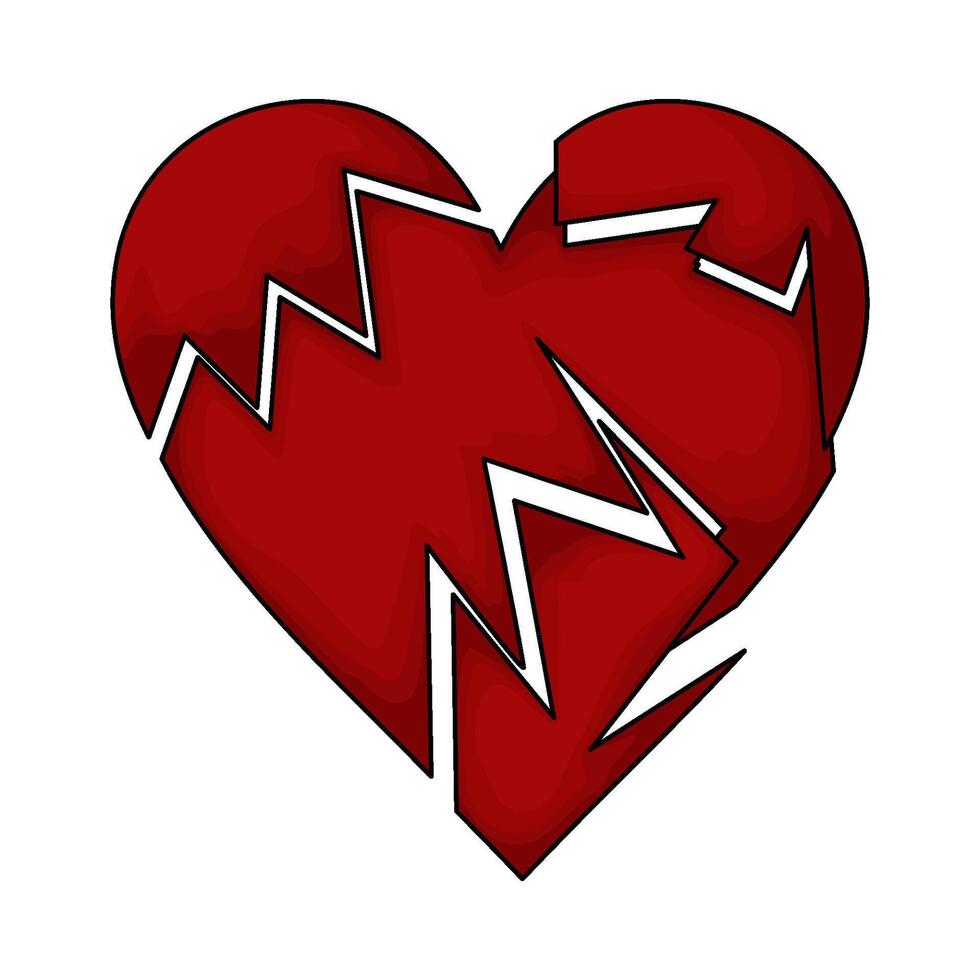 broken red heart vector