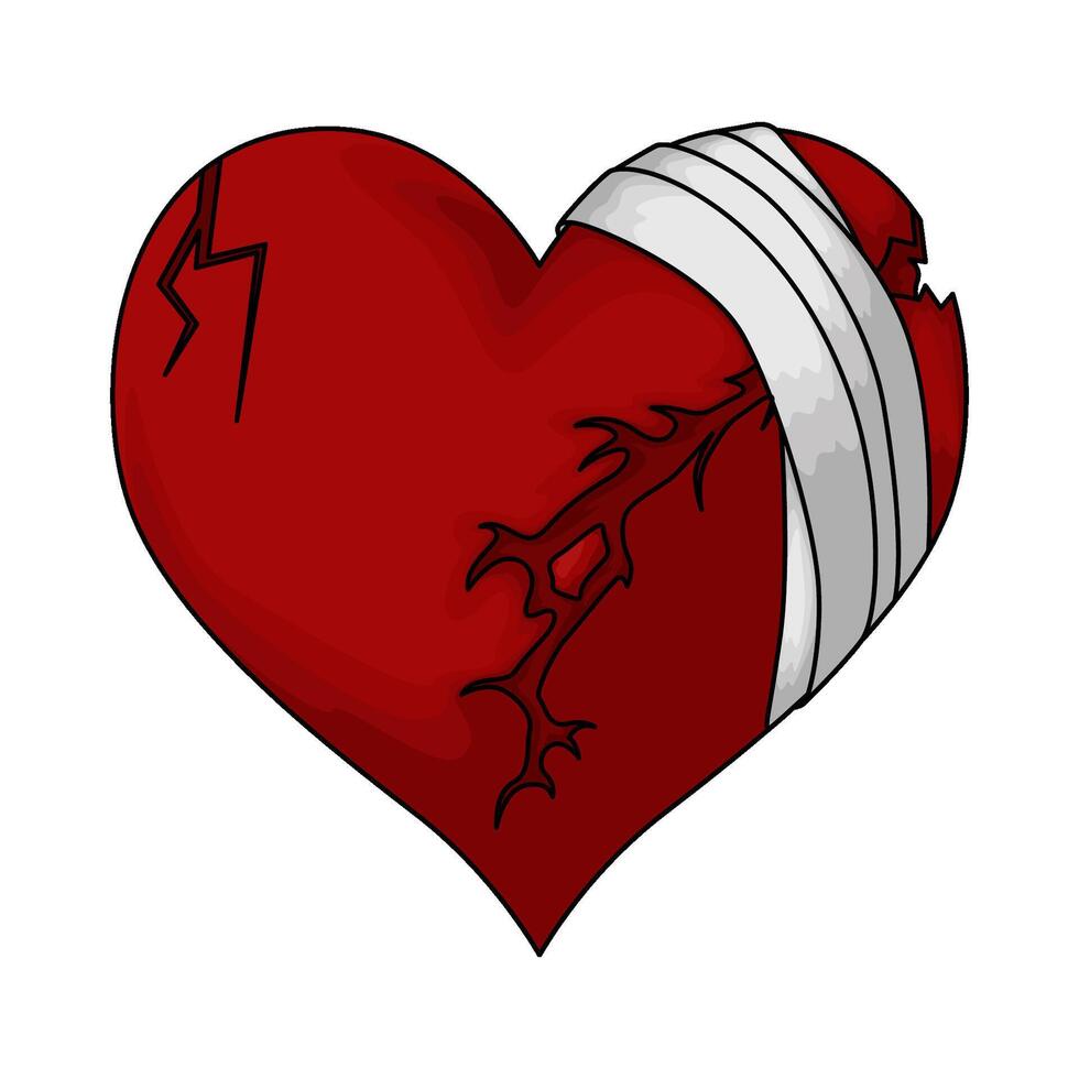 illustration of broken hearts vector