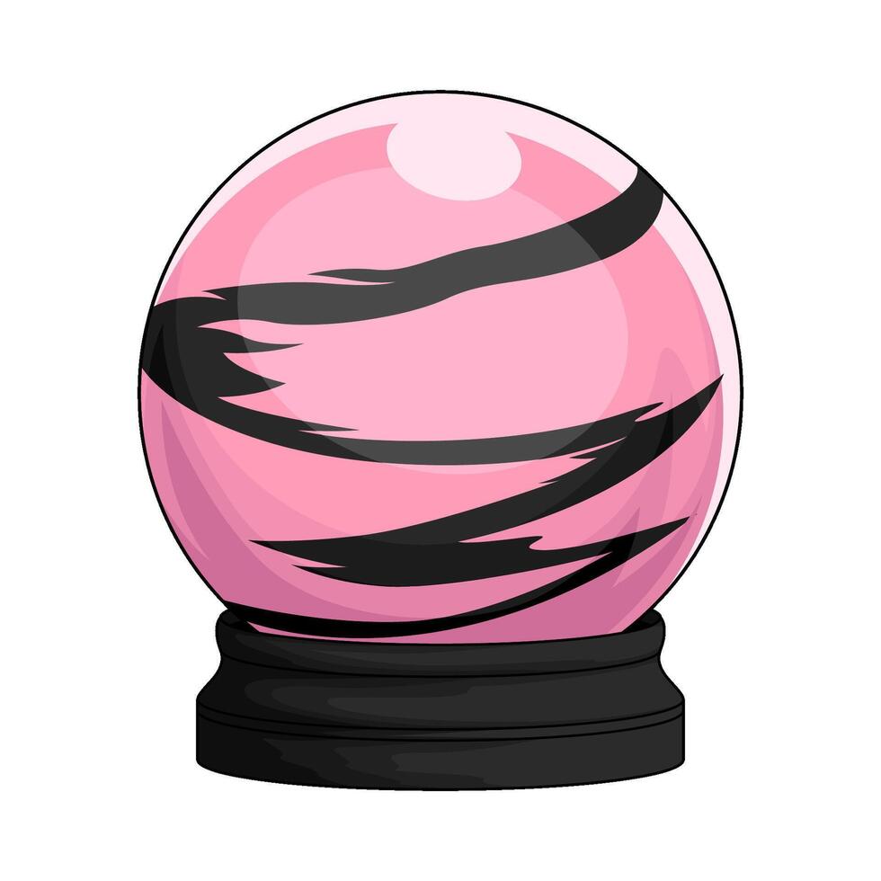 The combination of pink and black on the crystal ball vector