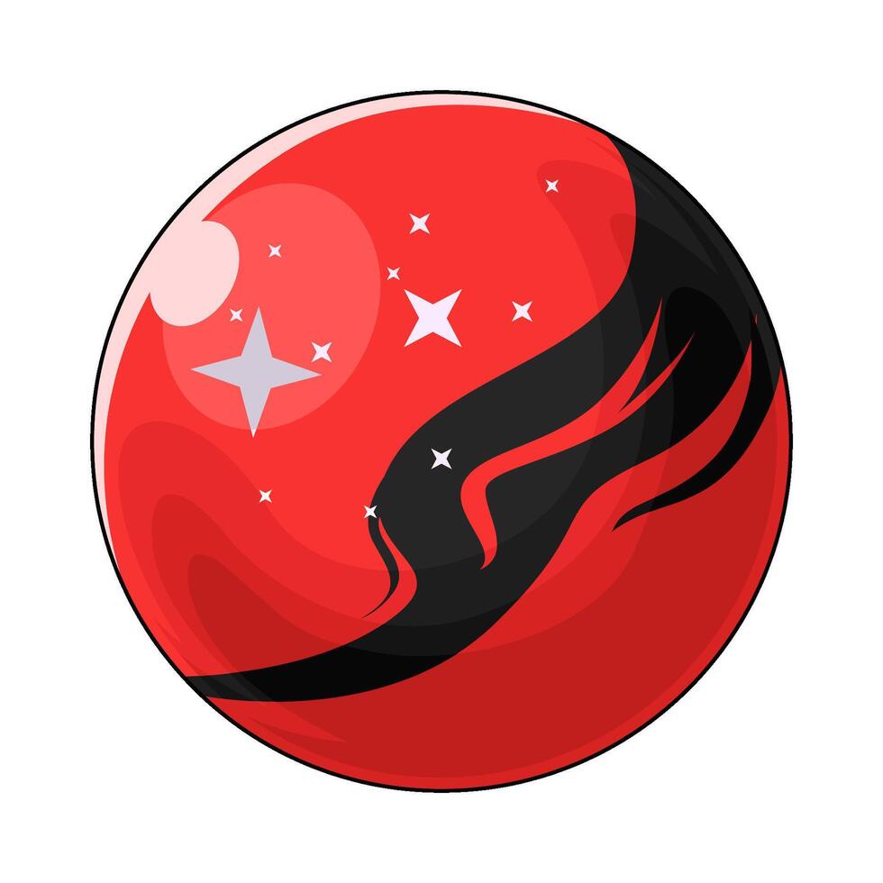 red crystal ball illustration vector