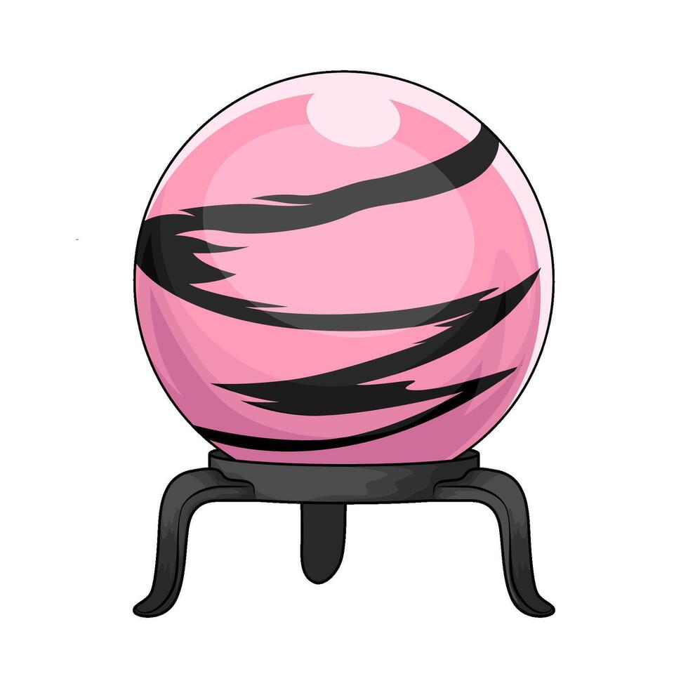 The combination of pink and black on the crystal ball illustration vector
