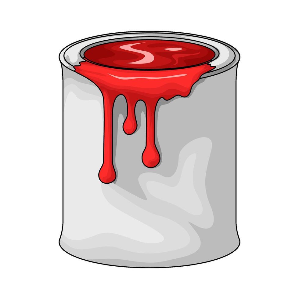 red paint bucket vector