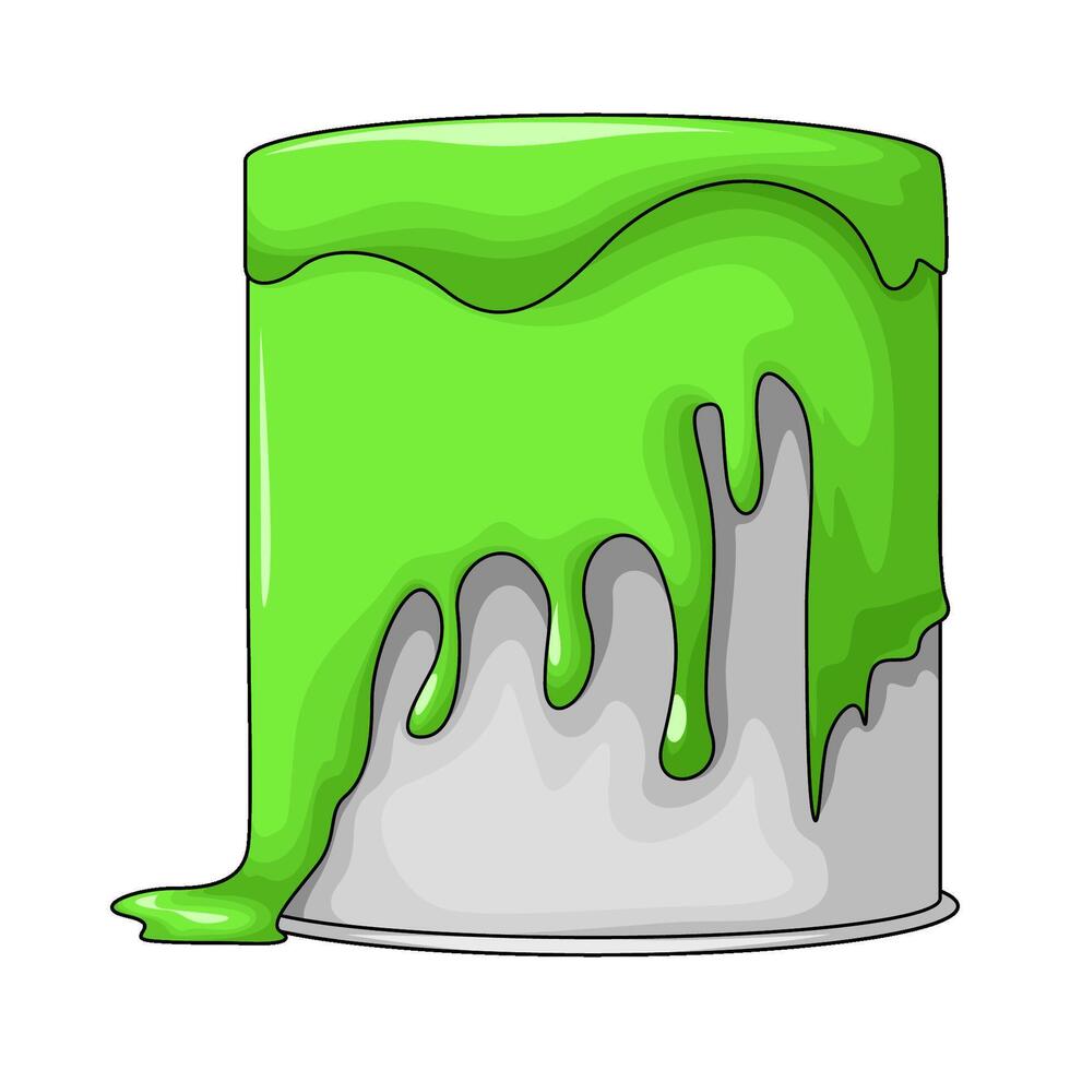 green paint bucket vector
