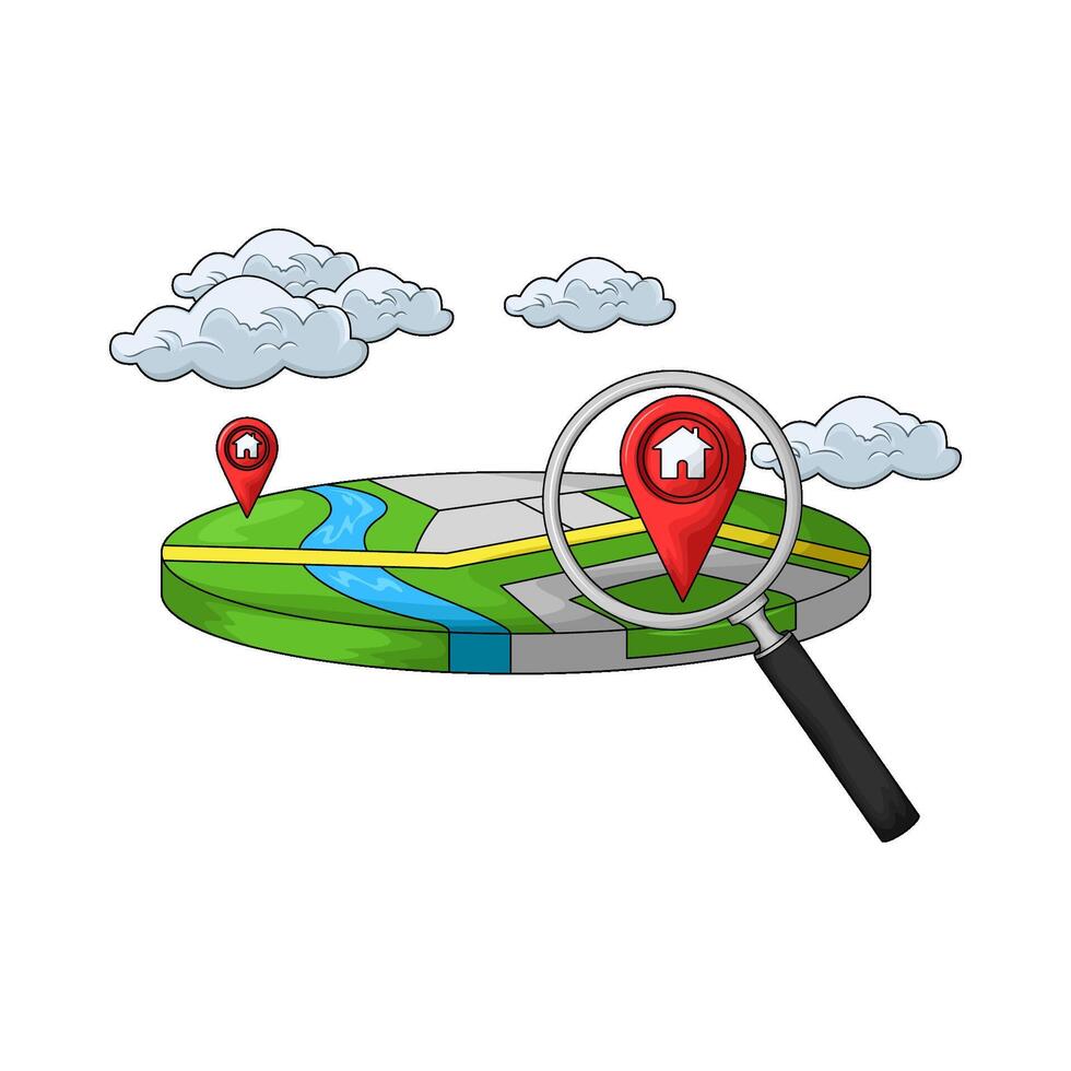 illustration of search location pin vector